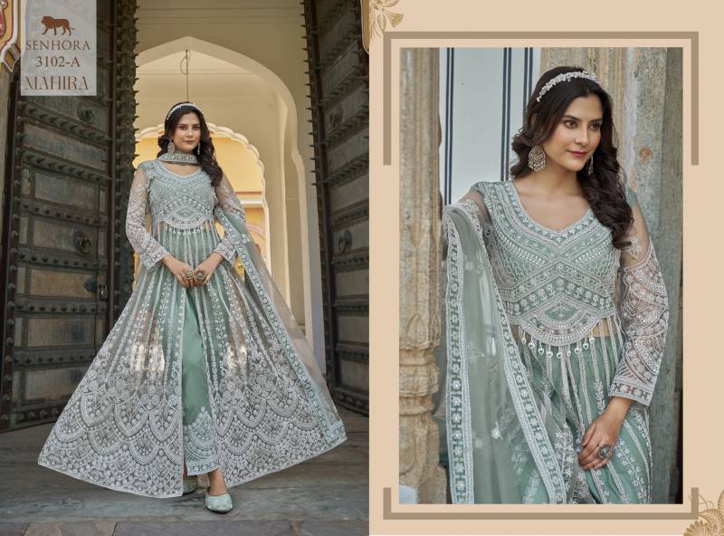 Stylish Senhora Mahira Butterfly Net Work Indo Western Collection Wholesale 2026