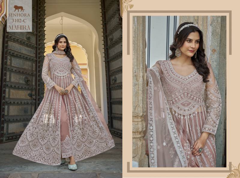 Stylish Senhora Mahira Butterfly Net Work Indo Western Collection Wholesale 2026