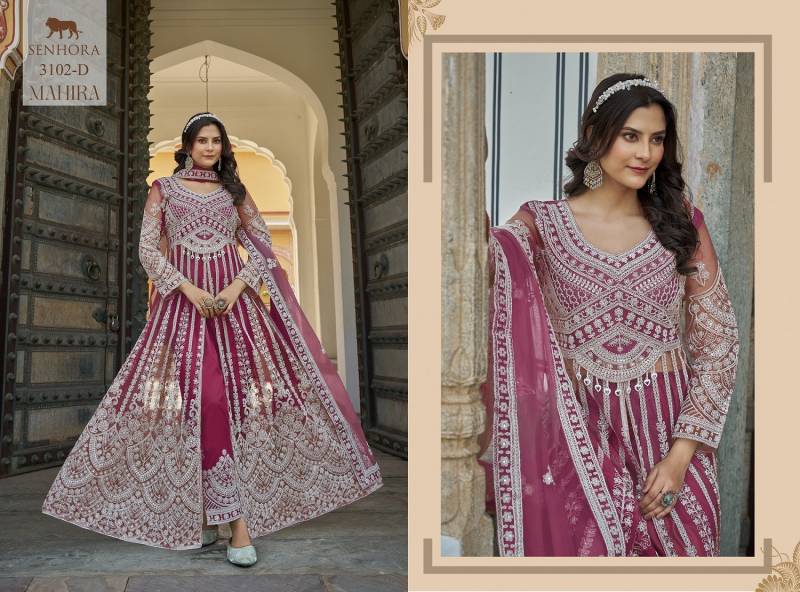 Stylish Senhora Mahira Butterfly Net Work Indo Western Collection Wholesale 2026