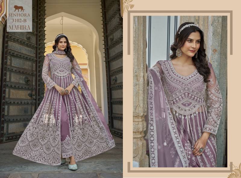 Stylish Senhora Mahira Butterfly Net Work Indo Western Collection Wholesale 2026