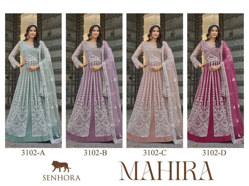 Stylish Senhora Mahira Butterfly Net Work Indo Western Collection Wholesale 2026