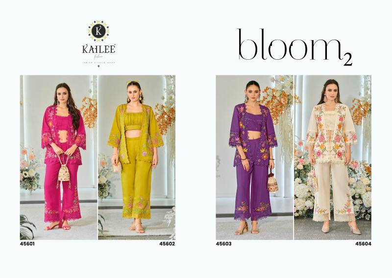 Launching Kailee Bloom 2 Viscose Organza Fancy Indo Western Collection Wholesale 2026