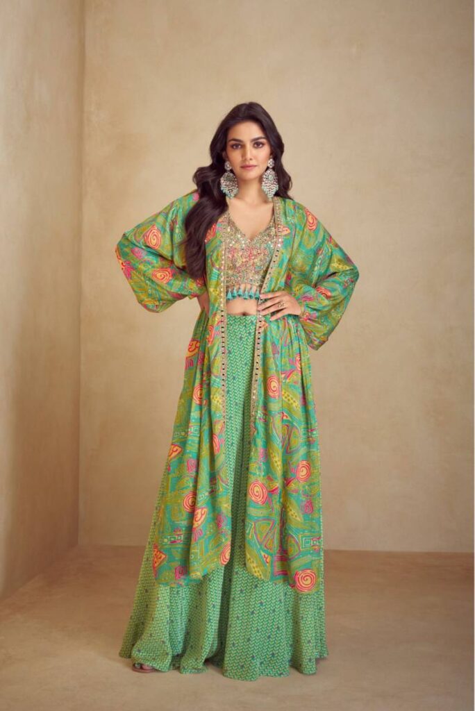 Beautiful Gulkayra Kiera Designer Chinon Printed Indo Western Collection Wholesale 2026