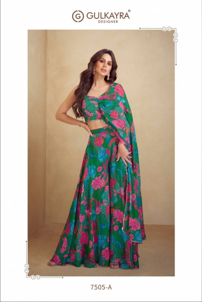 Beautiful Gulkayra Kiera Designer Chinon Printed Indo Western Collection Wholesale 2026