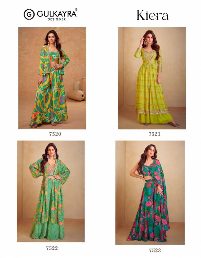 Beautiful Gulkayra Kiera Designer Chinon Printed Indo Western Collection Wholesale 2026