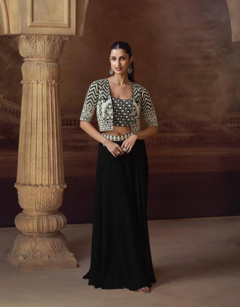 Stylish Sayuri Silky Designer Chinon Silk Indo Western Collection Wholesale 2026
