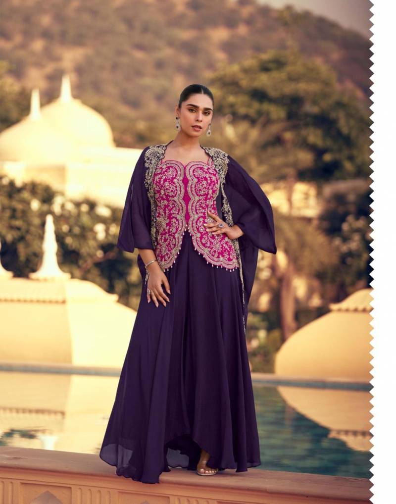 Latest Sayuri Panihari Designer Chinon Silk Indo Western Collection Wholesale 2026