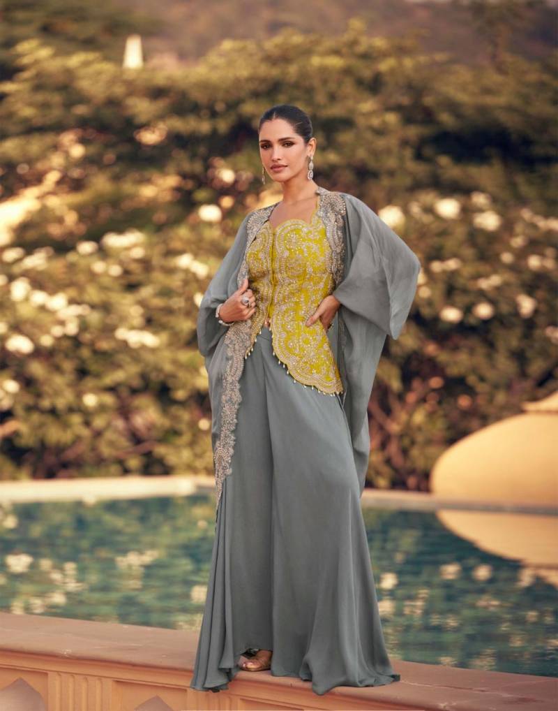 Latest Sayuri Panihari Designer Chinon Silk Indo Western Collection Wholesale 2026