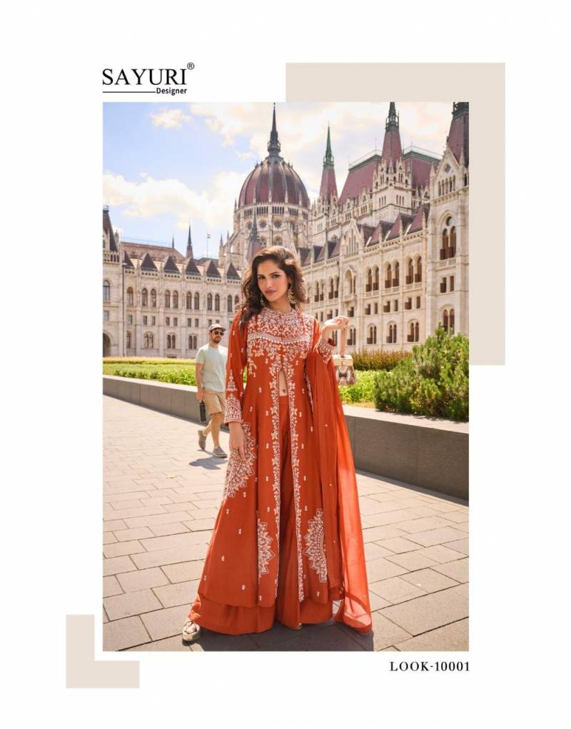 Launching Sayuri Nargis Designer Silk Embroidered Indo Western Wholesale 2026