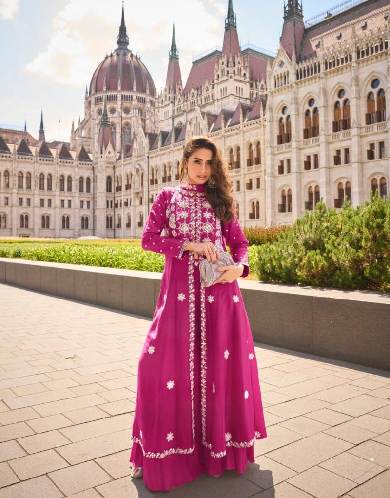 Launching Sayuri Nargis Designer Silk Embroidered Indo Western Wholesale 2026