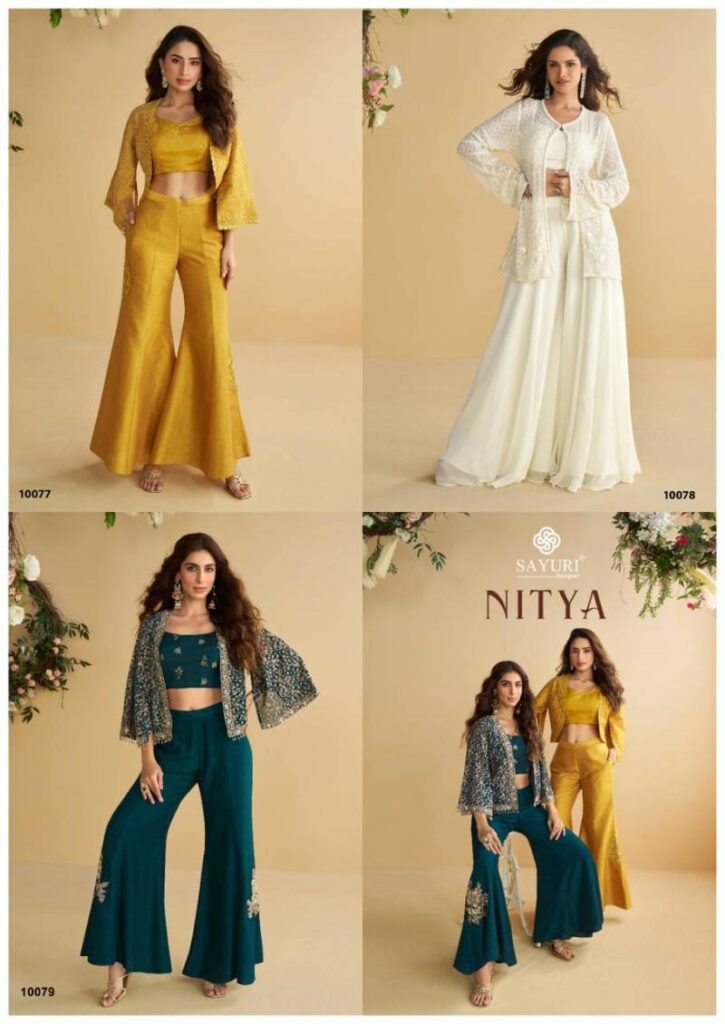 Latest Sayuri Nitya Designer Silk Embroidered Indo Western Collection Wholesale 2026