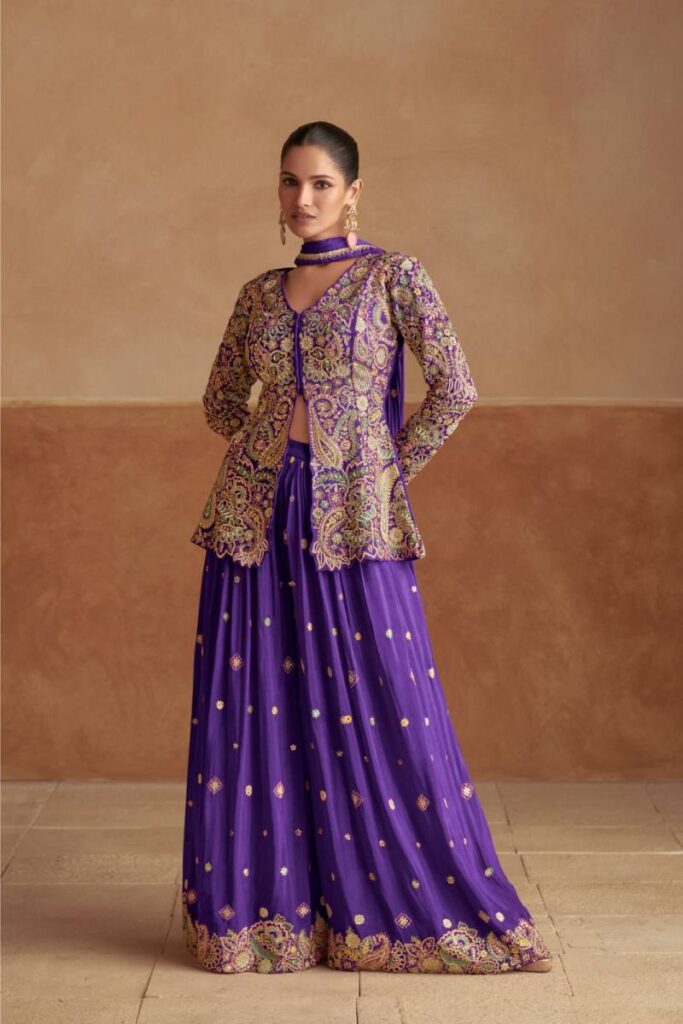 Launching Gulkayra Raima Designer Chinon Embroidered Indo Western Collection Wholesale 2026