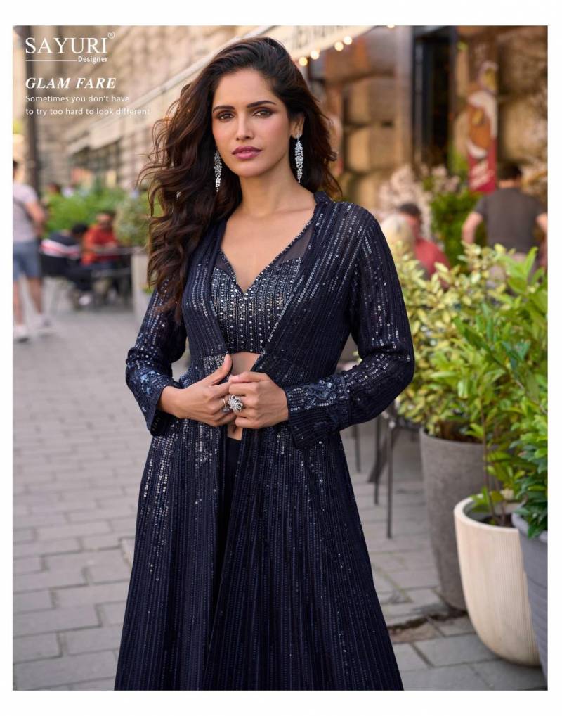 Beautiful Sayuri Rubal Georgette Embroidered Indo Western Party Wear Collection Wholesale 2026