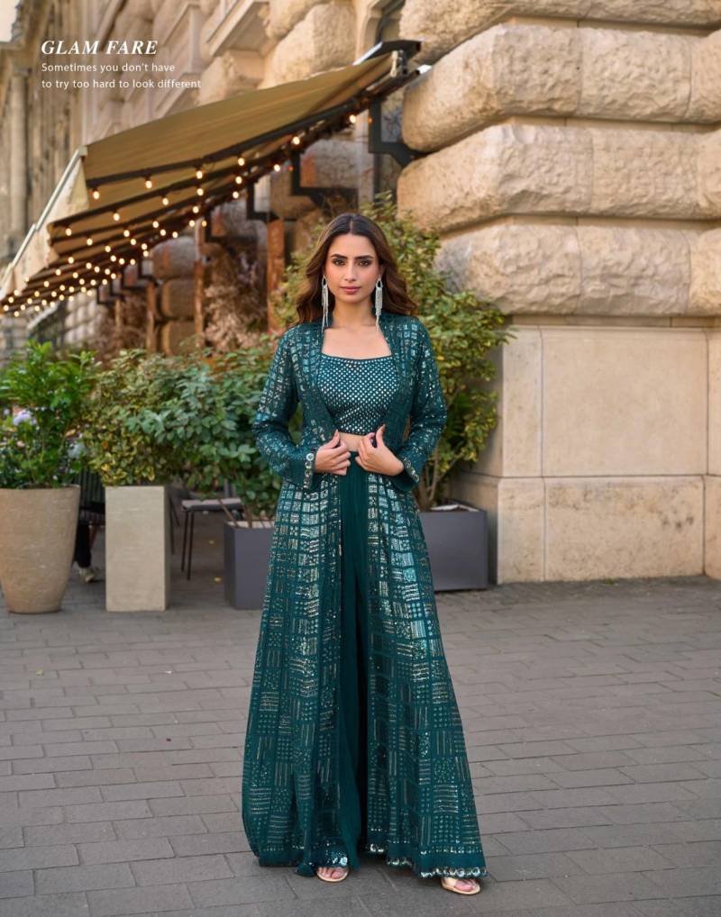 Beautiful Sayuri Rubal Georgette Embroidered Indo Western Party Wear Collection Wholesale 2026