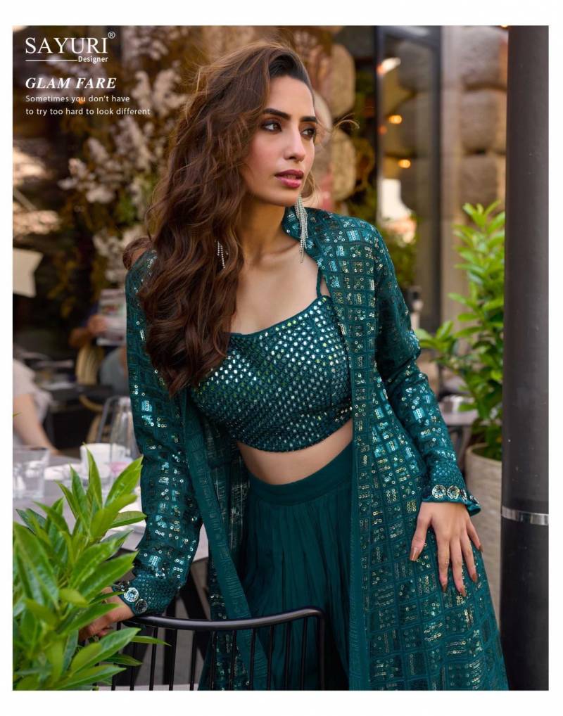 Beautiful Sayuri Rubal Georgette Embroidered Indo Western Party Wear Collection Wholesale 2026