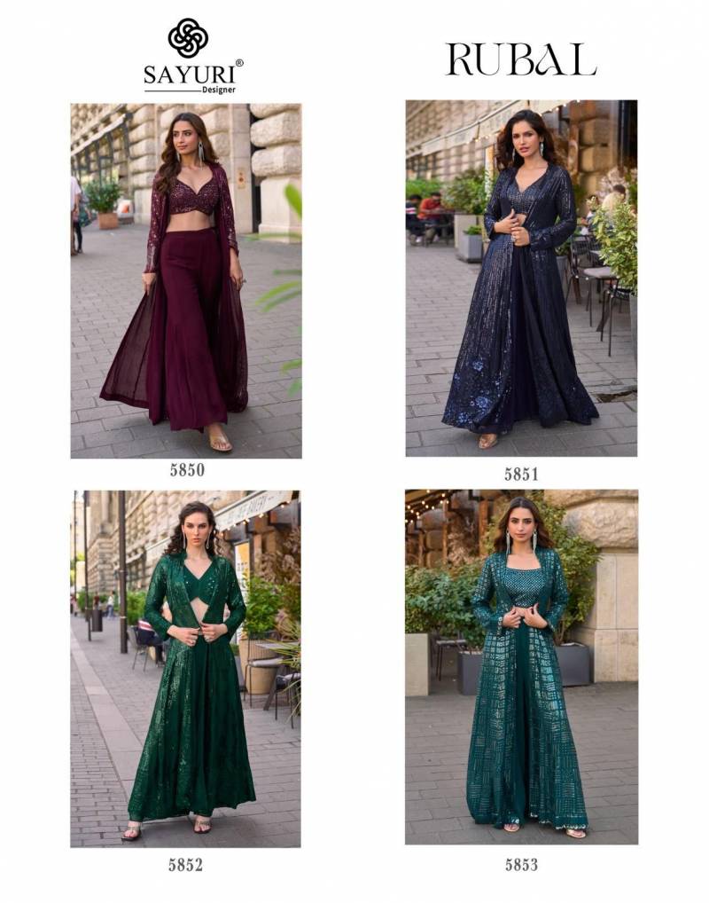 Beautiful Sayuri Rubal Georgette Embroidered Indo Western Party Wear Collection Wholesale 2026