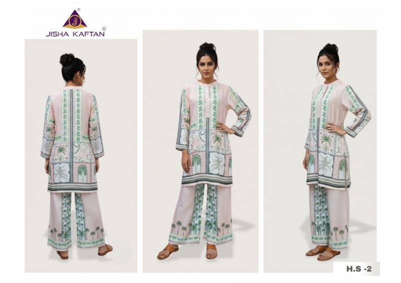 Beautiful Jisha Kaftan Satin Co Ord Set Vol 1 Digital Printed Cord Set Collection Wholesale 2026
