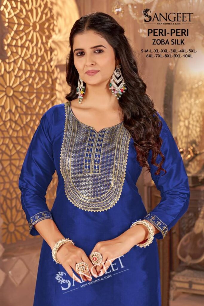 Buy Sangeet Peri Peri Zoba Silk Womens Wear Kurti And Bottom Collection Wholesale 2026