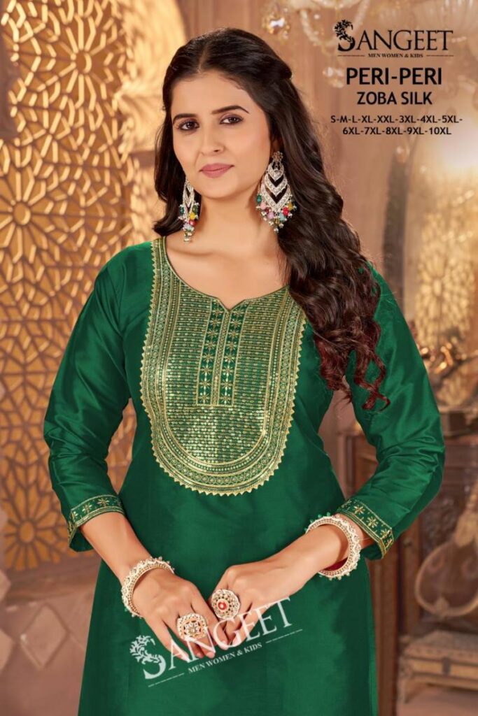 Buy Sangeet Peri Peri Zoba Silk Womens Wear Kurti And Bottom Collection Wholesale 2026