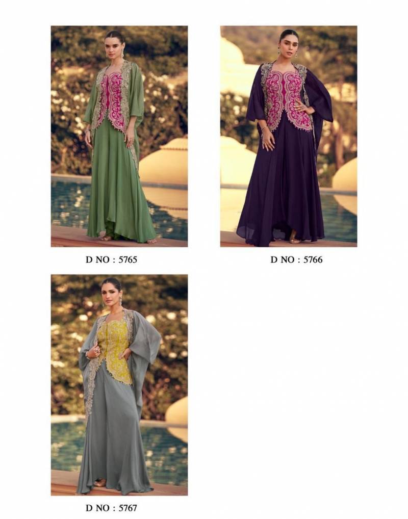 Latest Panihari 5765 To 67 Premium Real Chinon Silk Designer Indo Western Collection Wholesale 2026