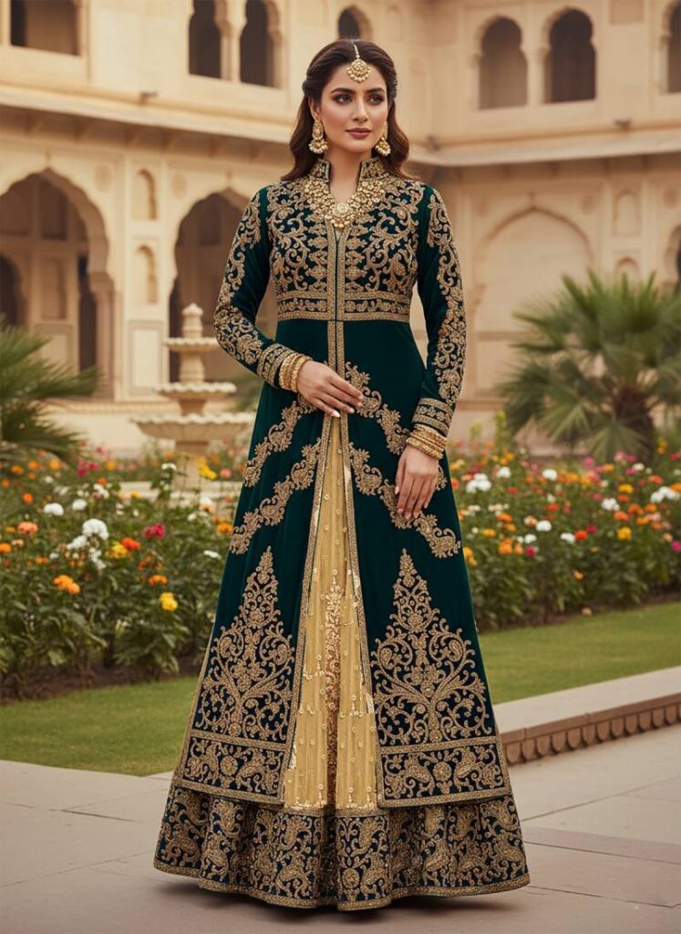 Latest Kb Super Hit 4102 Velvet Embroidery Worked Beautiful Indo Western Collection Wholesale 2026