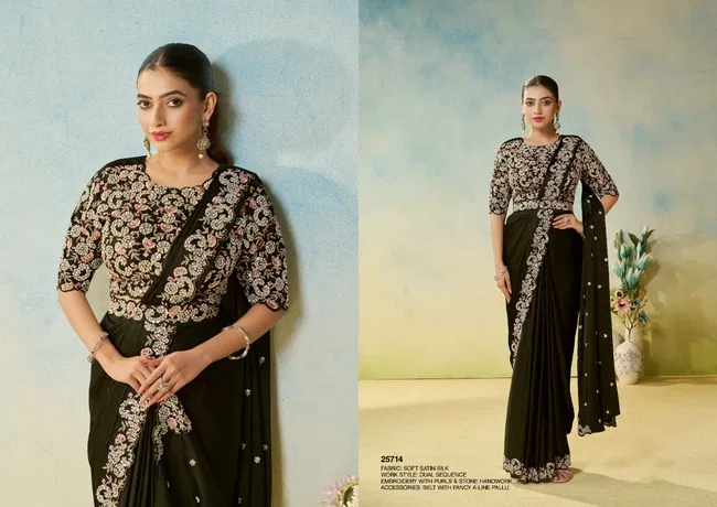 Stylish Mahotsav Odyssey Designer Satin Silk Ready To Wear Saree Wholesale 2026