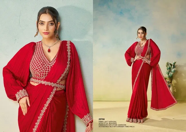 Stylish Mahotsav Odyssey Designer Satin Silk Ready To Wear Saree Wholesale 2026