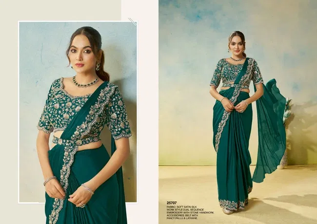 Stylish Mahotsav Odyssey Designer Satin Silk Ready To Wear Saree Wholesale 2026