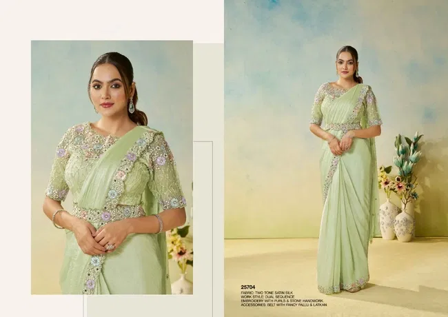 Stylish Mahotsav Odyssey Designer Satin Silk Ready To Wear Saree Wholesale 2026
