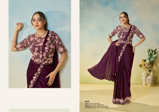 Stylish Mahotsav Odyssey Designer Satin Silk Ready To Wear Saree Wholesale 2026