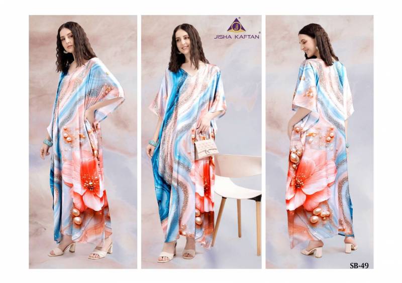 Stylish Jisha Kaftan Satin Breeze Vol 7 Japan Satin Digital Printed Kaftan Collection Wholesale 2026