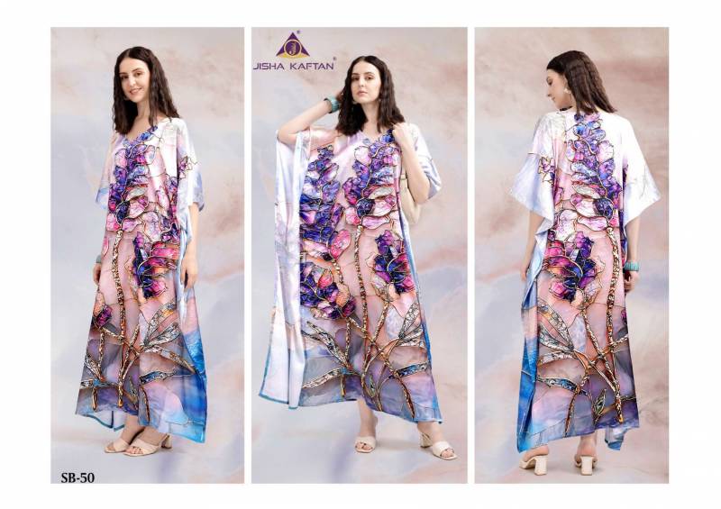 Stylish Jisha Kaftan Satin Breeze Vol 7 Japan Satin Digital Printed Kaftan Collection Wholesale 2026