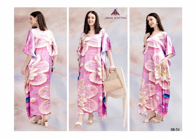 Stylish Jisha Kaftan Satin Breeze Vol 7 Japan Satin Digital Printed Kaftan Collection Wholesale 2026