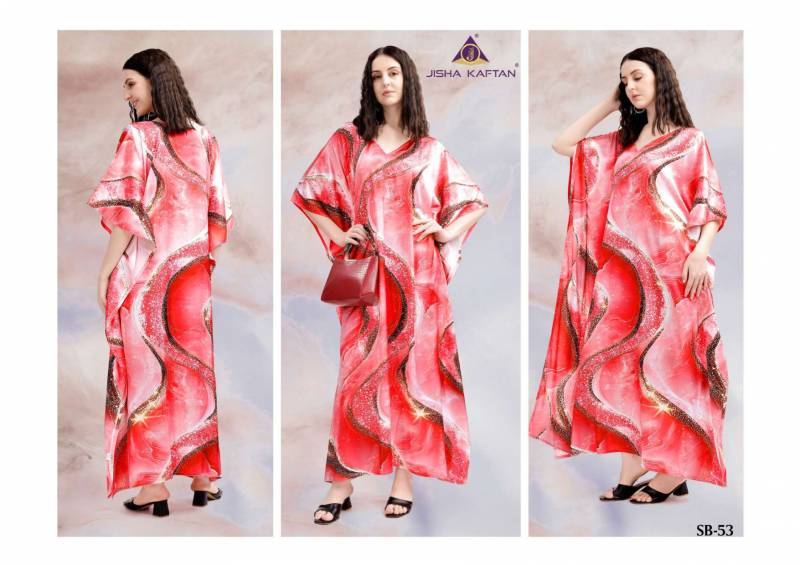 Stylish Jisha Kaftan Satin Breeze Vol 7 Japan Satin Digital Printed Kaftan Collection Wholesale 2026