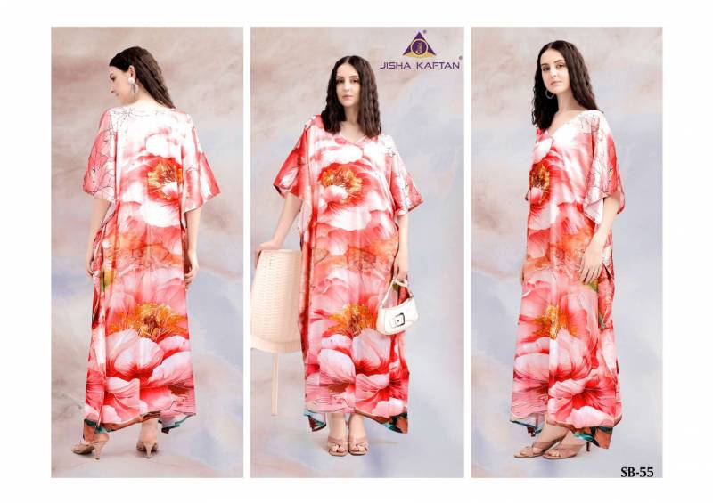 Stylish Jisha Kaftan Satin Breeze Vol 7 Japan Satin Digital Printed Kaftan Collection Wholesale 2026