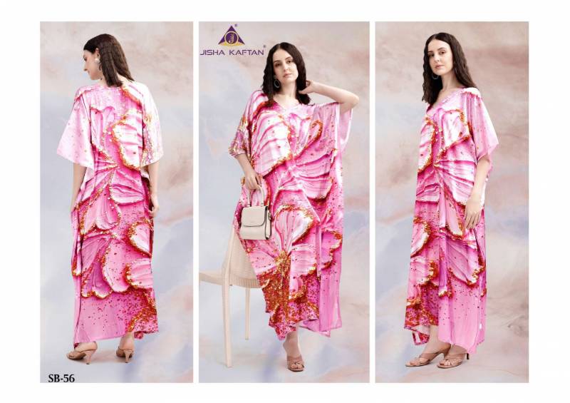 Stylish Jisha Kaftan Satin Breeze Vol 7 Japan Satin Digital Printed Kaftan Collection Wholesale 2026