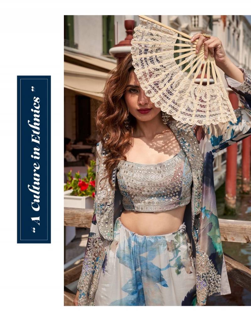 Latest Sayuri Elnaaz Designer Chinon Silk Embroidered Indo Western Collection Wholesale 2026