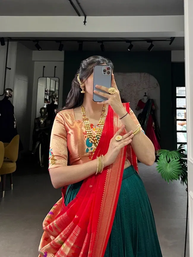 Beautiful Lekha Yf 2007 Vichitra Silk Zari Weaving Plain Lehenga Choli Collection Wholesale 2026