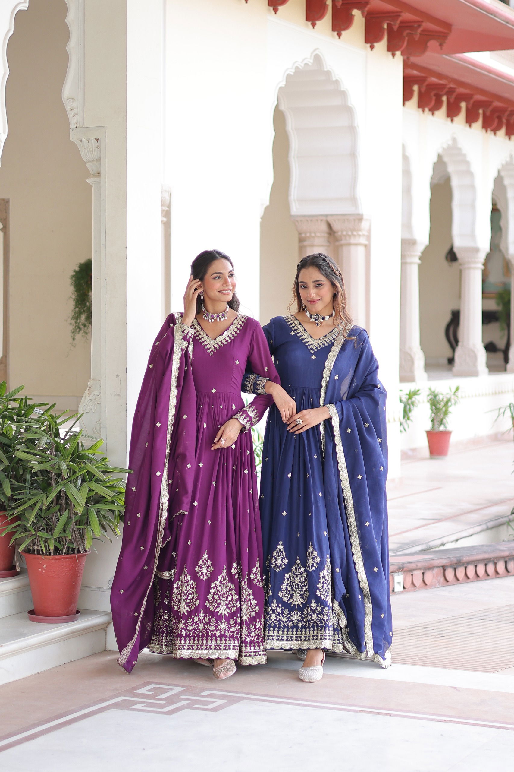 Lekha KA 1214 Vichitra Silk Sequins Embroidery Gown With Dupatta Wholesale
