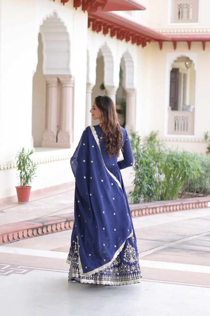 Buy Lekha KA 1214 Vichitra Silk Sequins Embroidery Gown With Dupatta Wholesale 2026