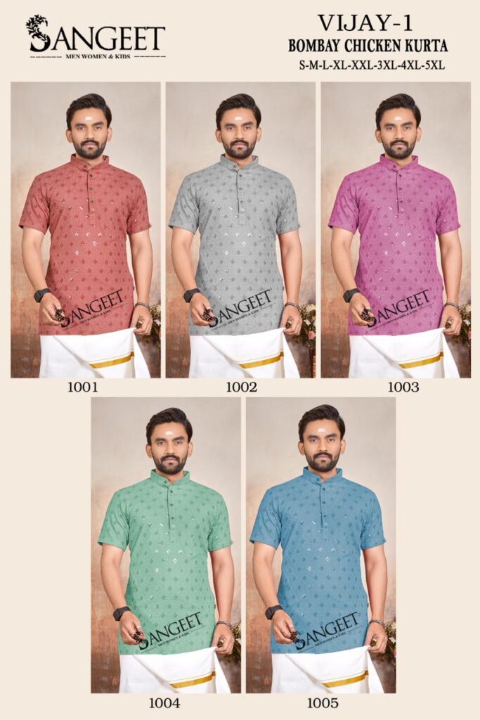 Latest Sangeet Vijay Vol 1 Rayon Chicken Sifli Sequence Work Kurta Collection Wholesale 2026