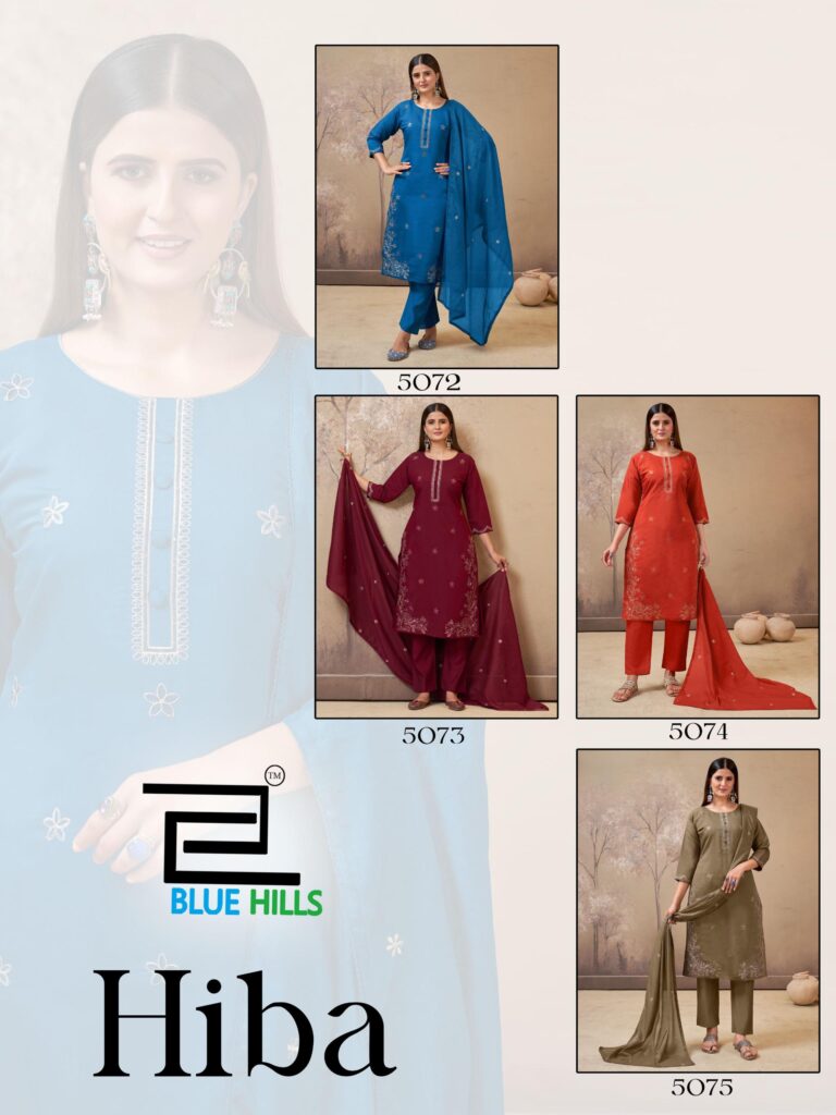 Buy Blue Hills Hiba Roman Silk Embroidery Work Kurti Pant And Dupatta Wholesale 2026