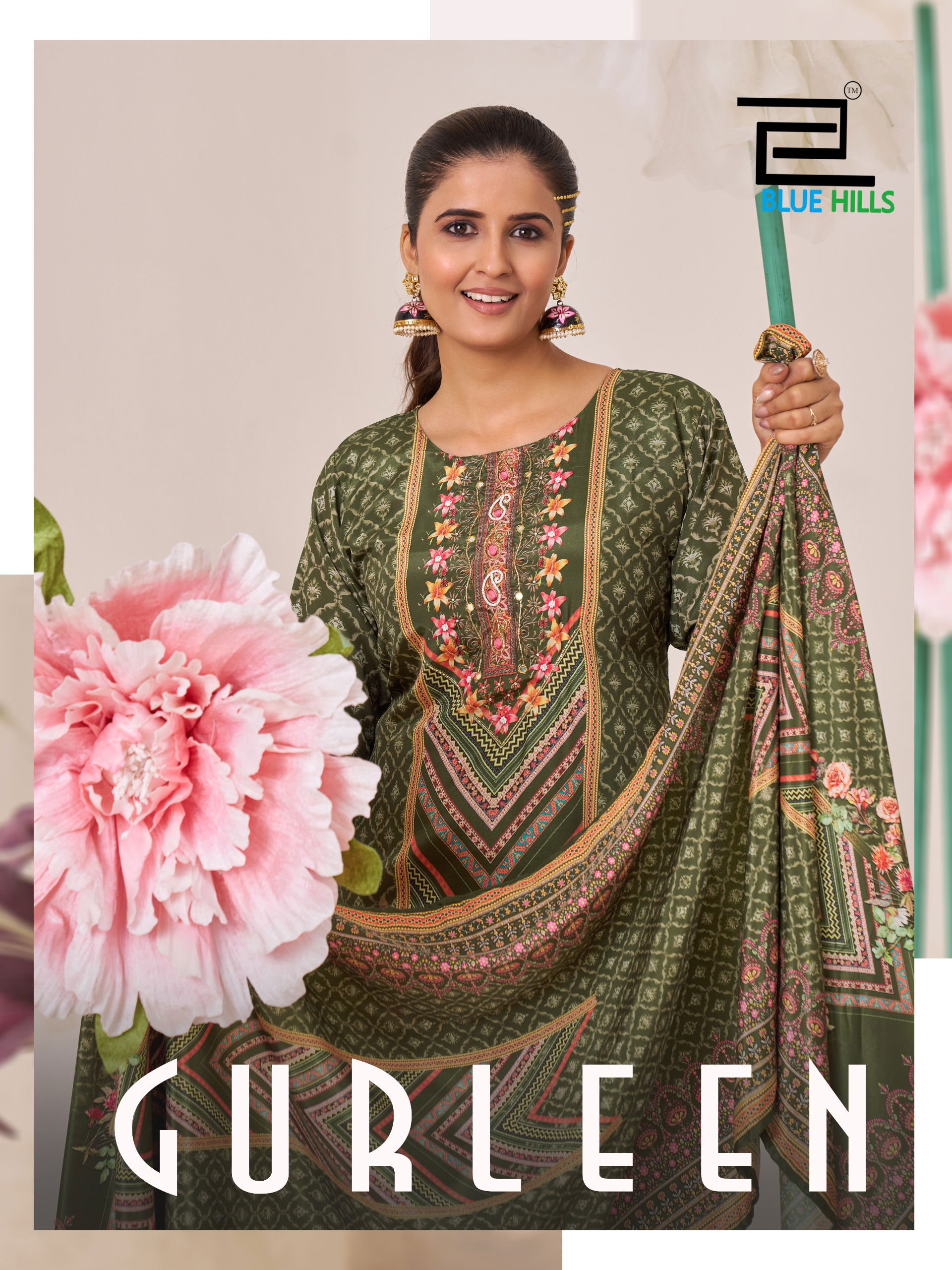 Launching Blue Hills Gurleen Muslin Digital Printed Kurti Bottom With Dupatta Wholesale 2026