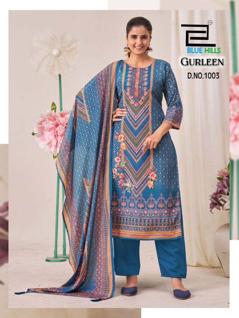 Launching Blue Hills Gurleen Muslin Digital Printed Kurti Bottom With Dupatta Wholesale 2026