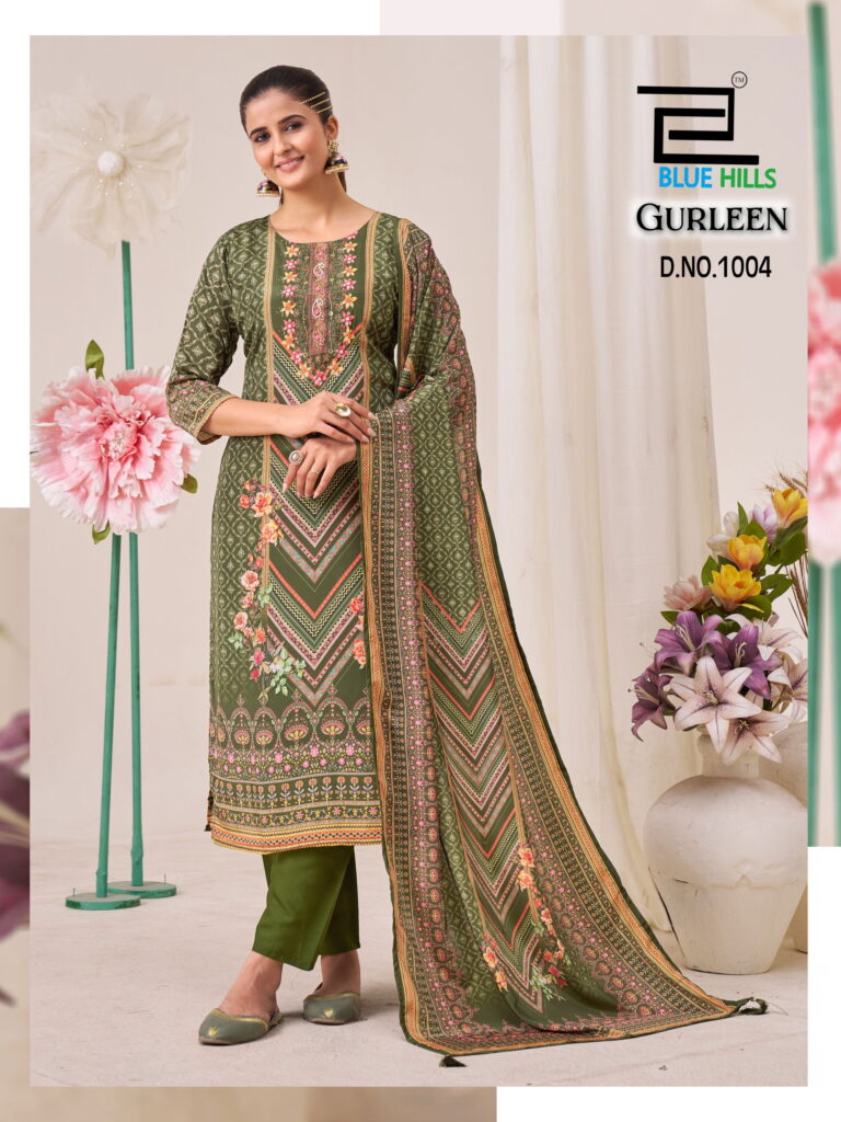 Launching Blue Hills Gurleen Muslin Digital Printed Kurti Bottom With Dupatta Wholesale 2026