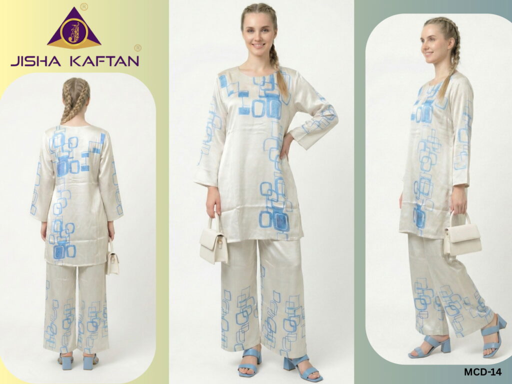 Buy Jisha Kaftan Modern Co Ord Set Vol 3 Japan Satin Fancy Co Ord Set Wholesale 2026