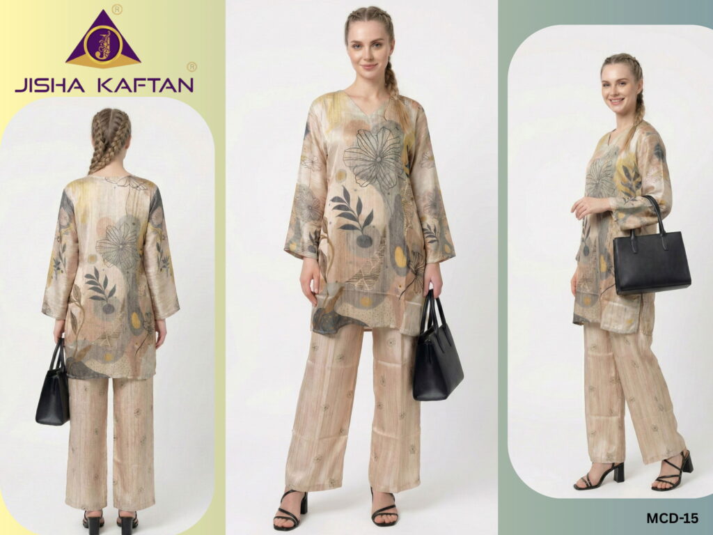 Buy Jisha Kaftan Modern Co Ord Set Vol 3 Japan Satin Fancy Co Ord Set Wholesale 2026