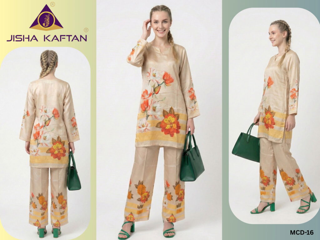 Buy Jisha Kaftan Modern Co Ord Set Vol 3 Japan Satin Fancy Co Ord Set Wholesale 2026