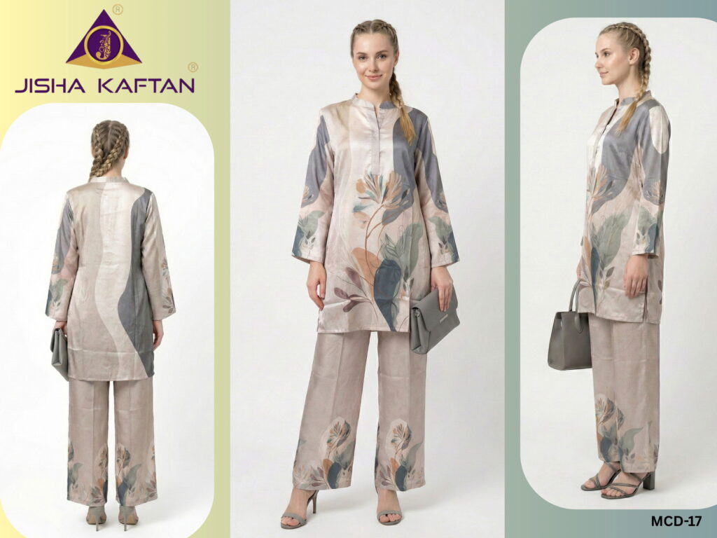 Buy Jisha Kaftan Modern Co Ord Set Vol 3 Japan Satin Fancy Co Ord Set Wholesale 2026