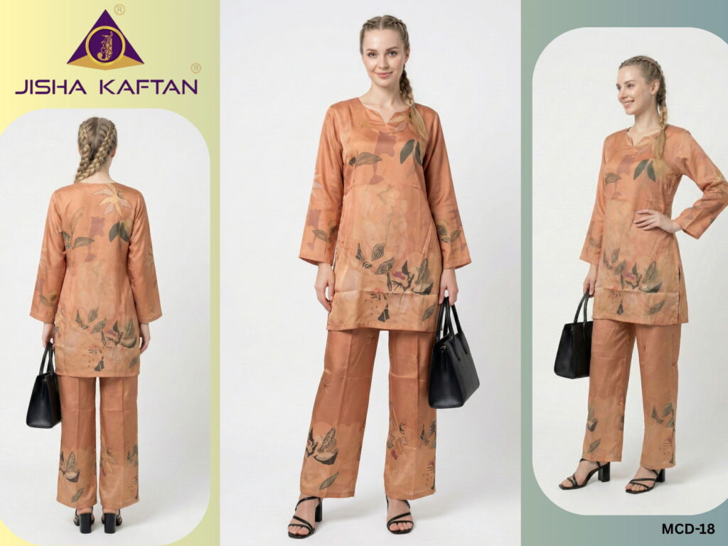Buy Jisha Kaftan Modern Co Ord Set Vol 3 Japan Satin Fancy Co Ord Set Wholesale 2026
